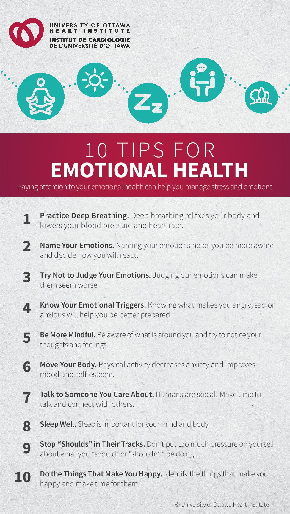 10 Tips For Emotional Health University Of Ottawa Heart Institute 