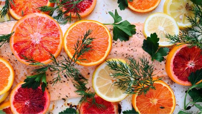 Roasted Salmon with Citrus Slices - University of Ottawa Heart Institute Patient Alumni Association 